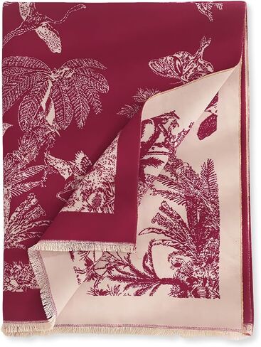 Warm Scarf Cashmere Shawl Women Rainforest Pattern Reversible Pashmina With Tassel Large Long Scarf Warm Wrap Stole in Saudi Arabia