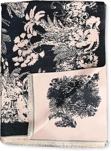 Warm Scarf Cashmere Shawl Women Rainforest Pattern Reversible Pashmina With Tassel Large Long Scarf Warm Wrap Stole in Saudi Arabia