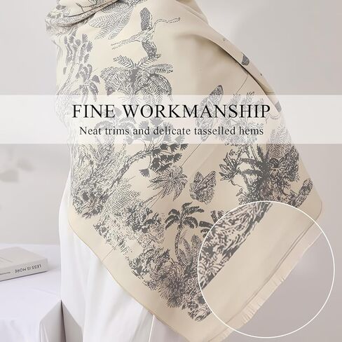 Warm Scarf Cashmere Shawl Women Rainforest Pattern Reversible Pashmina With Tassel Large Long Scarf Warm Wrap Stole in Saudi Arabia
