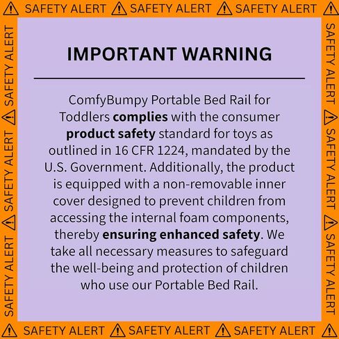 حاجز سرير مريح للأطفال الصغار | قضبان سرير للأطفال الصغار مع غطاء قابل للغسل - واقي لسرير الأطفال الإسفنجي - حاجز سرير لسرير مزدوج وسرير كينج وسرير كوين [عبوة واحدة] in Kuwait