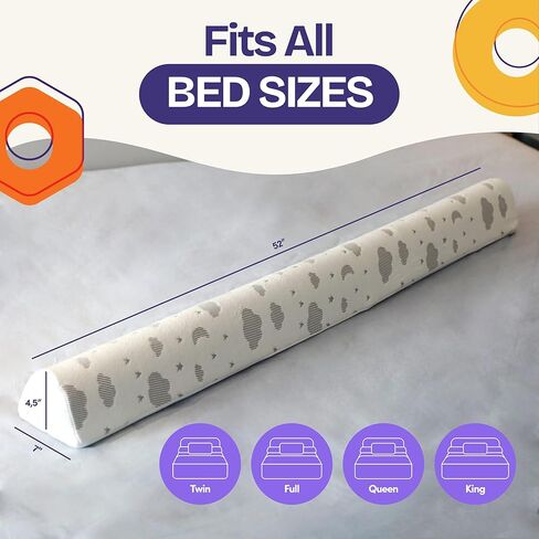 حاجز سرير مريح للأطفال الصغار | قضبان سرير للأطفال الصغار مع غطاء قابل للغسل - واقي لسرير الأطفال الإسفنجي - حاجز سرير لسرير مزدوج وسرير كينج وسرير كوين [عبوة واحدة] in Kuwait