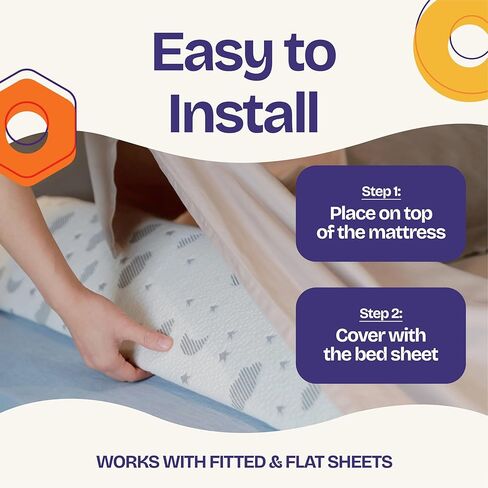 حاجز سرير مريح للأطفال الصغار | قضبان سرير للأطفال الصغار مع غطاء قابل للغسل - واقي لسرير الأطفال الإسفنجي - حاجز سرير لسرير مزدوج وسرير كينج وسرير كوين [عبوة واحدة] in Kuwait