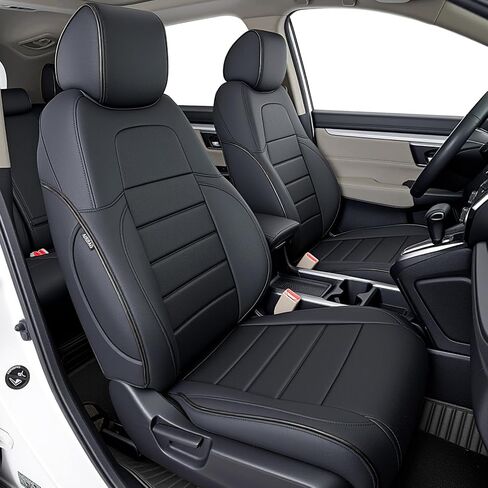 مجموعة كاملة من غطاء مقعد السيارة Fit CRV لسيارة Honda CR-V 2023 2024 CRV LX;EX;EX-L;Sport;Touring;إصدار خاص ونموذج هجين - جلد (أسود) in Kuwait