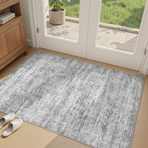 Large Area Rugs for Living Room 5x7, Machine Washable Rugs with Non Slip Backing Modern Neutral Abstract Rugs Stain Resistant Distressed Vintage Carpets for Home Office Decor (5x7 Beige) in Saudi Arabia