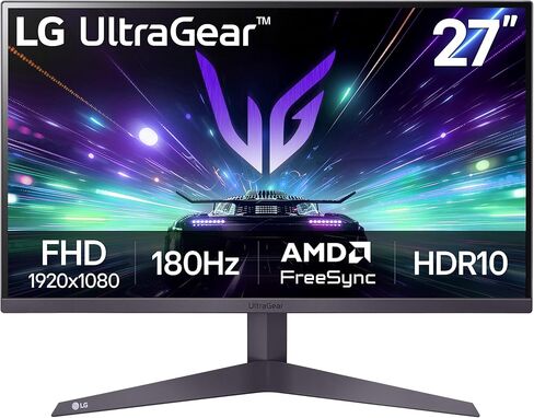LG 27GS50F-B 27-inch FHD (1920 x 1080) UltraGear Gaming monitor with 180Hz, 1ms MBR, HDR10, AMD FreeSync, HDMI, DisplayPort, 3-Side Virtually Borderless Design, Black in Saudi Arabia