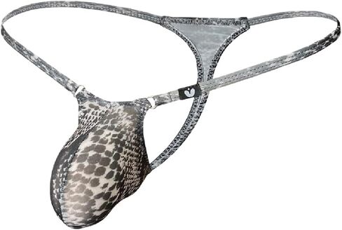 COMLIFE Men's Thong Underwear Sexy T-Back Lingerie Stretch Low-Rise Bikini Thong Fashion Print Nylon Briefs in Saudi Arabia