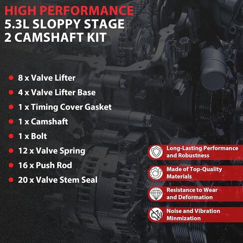 E1840P Sloppy Stage 2 LS طقم عمود الحدبات مع سدادات زنبركية أختام جوانات مجموعة رافعات تناسب 97-13 Buick Chevy GMC Envoy V8 5.3 6.0L 6.2L LS1 LS2 LS6 LQ4 LQ9 HL2148S in Saudi Arabia