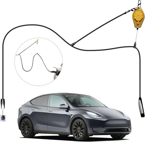 بكرة سلك قابلة للسحب لشاحن EV، منظم كابل شحن EV علوي للمرآب، يصل إلى 6.6 قدم، السقف أو الحائط، متوافق مع Tesla NACS ومعظم كابلات J1772 in Kuwait