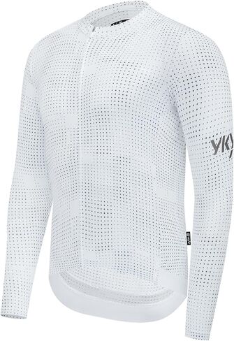 YKYWBIKE Cycling Jersey Men Long Sleeves Bike Jersey with Pockets Breathable MTB Biker Shirts Biking Shirts for Men Cycling in Saudi Arabia