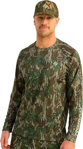 قميص Nomad الرجالي Mirage بأكمام طويلة، قميص صيد عالي الأداء، Mossy Oak Greenleaf، مقاس XX-Large in Saudi Arabia
