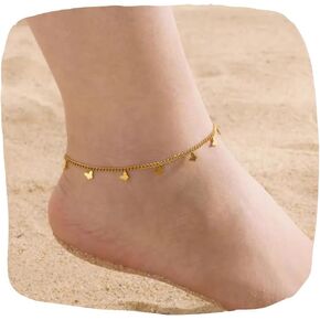 Gold Anklets For Women Non Tarnish, Stainless Steel Anklet Waterproof, Gold Ankle Bracelet Trendy Women's Anklet in Saudi Arabia