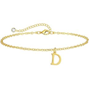 Gold Initial Ankle Bracelets for Women,14k Gold Plated Anklet Bracelet Trendy Lightweight Waterproof Dainty Anklets Summer Beach Jewelry Gift in Kuwait