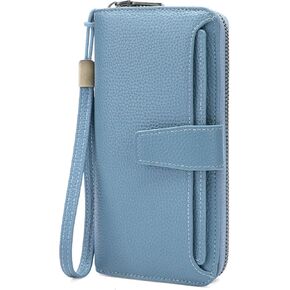 GOIACII Wallet for Women Large Capacity RFID Blocking Ladies Phone Clutch Card Holder Long Purse Wristlet White Brown in Kuwait