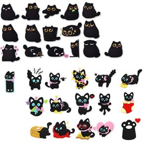 32 Pack Cat Charms, Shoe and Bag Decorations, Cute Animal Charms Accessories for Women Men,Ideal Gift for Cat Lovers in Kuwait