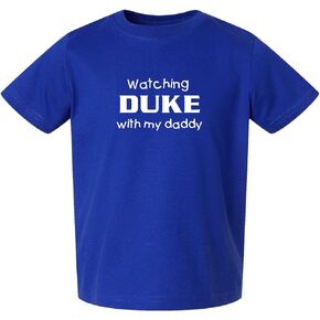 Watching Duke with My Daddy Kid's Toddler Boys Jersey T-Shirt - Blue in Kuwait
