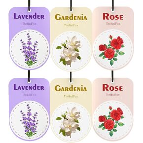 12 قطعة من معطرات هواء السيارة المعلقة، روائح معطرة تدوم طويلاً، لافندر روز جاردينيا، ديكور معلق على شكل نبات، ملحقات تزيين للمنزل أو السيارة in Kuwait