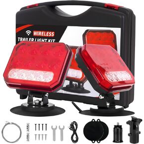 Car LED Wireless Trailer Lights Magnetic, 5000mAh IP67 Waterproof Tail Lights Kit Rechargeable Brake Light Cordless Towing Light Magnet Taillights Portable Square Turn Signal for Boat RV Trucks in Saudi Arabia