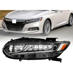 يناسب 2018 2019 2020 Honda Accord المصابيح الأمامية Sport LX EX EX-L، شعاع هالوجين عالي مع LED DRL للمصابيح الأمامية استبدال الجانب الأيسر للسائق HO2502187 33150-TVA-A01 in Kuwait
