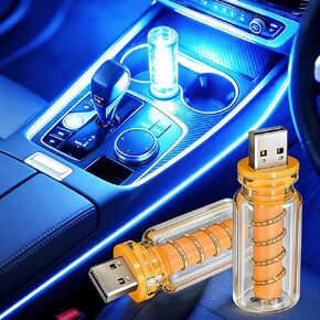 ضوء محيطي للسيارة بمنفذ USB للتحكم باللمس، ضوء داخلي LED حلزوني قديم، توصيل صغير وتشغيل ضوء ليلي للسيارة والتخييم وديكور الكريسماس، عبوة من قطعتين باللون الأزرق in Kuwait
