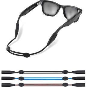 Glasses Strap for Ray-Ban Meta and Wide Frame Glasses –Adjustable Sunglasses Straps Cords for Men Women kids-Eye Glasses Holders Around Neck, Eyewear String Lanyard Retainer(3pcs 14in Black) in Kuwait