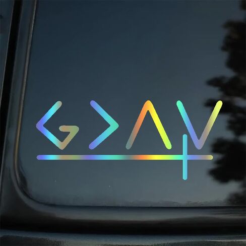 قطعتان من ملصق الفينيل God is Greater Than The Highs and Lows، 5.91 بوصة × 2.56 بوصة، ذاتية اللصق، ملصق سيارة مقاوم للماء، ينطبق على المصدات والنوافذ والدراجات النارية، ذاتية اللصق #2BZ431 (أبيض) in Kuwait