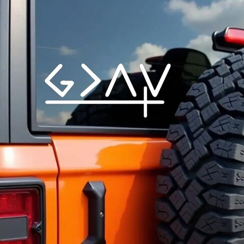 قطعتان من ملصق الفينيل God is Greater Than The Highs and Lows، 5.91 بوصة × 2.56 بوصة، ذاتية اللصق، ملصق سيارة مقاوم للماء، ينطبق على المصدات والنوافذ والدراجات النارية، ذاتية اللصق #2BZ431 (أبيض) in Kuwait