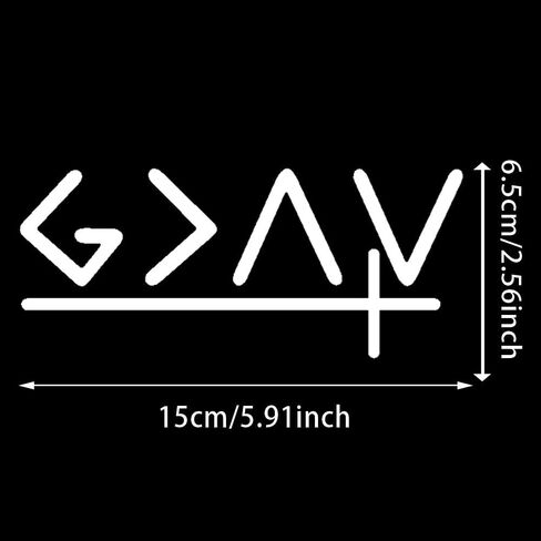 قطعتان من ملصق الفينيل God is Greater Than The Highs and Lows، 5.91 بوصة × 2.56 بوصة، ذاتية اللصق، ملصق سيارة مقاوم للماء، ينطبق على المصدات والنوافذ والدراجات النارية، ذاتية اللصق #2BZ431 (أبيض) in Kuwait