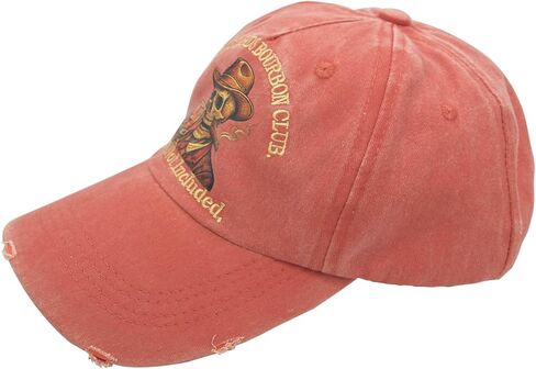 Old Bastards Bourbon Club Hat Vintage Funny Whiskey Skull Gift Adjustable Baseball Cap Unisex Men&Women Red in Saudi Arabia