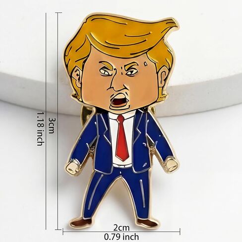 دبوس طية صدر السترة Happy Trump - شارة دبوس من المينا الممتازة، هدية سياسية قابلة للتجميع، إكسسوار مبتكر للسترة والقبعة وحقيبة الظهر والعرض in Kuwait