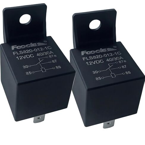 2 قطعة FLS820-012-1C 12 فولت 5 دبوس SPDT Mini ISO Relay، 40/30A، النوع B 30/85/86/87/87a، مع علامة تبويب لمضخة الوقود، المروحة، مكيف الهواء، الأضواء in Saudi Arabia