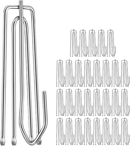 30 Pcs Vulnerable Curtain Hook Tape Pinch Pleat Drapery Hooks Stainless Steel Pleated for Drapes in Kuwait