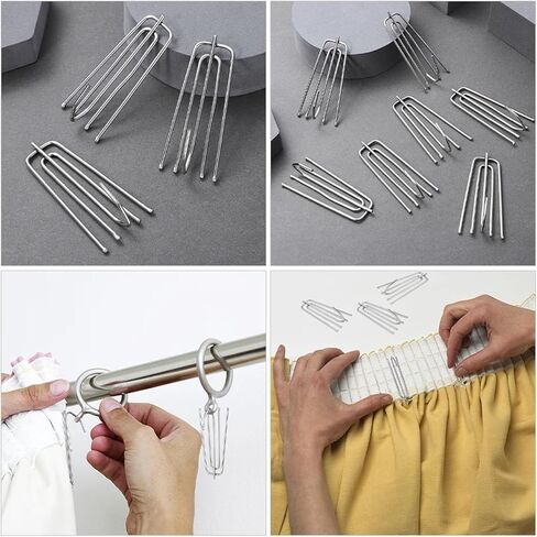 30 Pcs Vulnerable Curtain Hook Tape Pinch Pleat Drapery Hooks Stainless Steel Pleated for Drapes in Kuwait