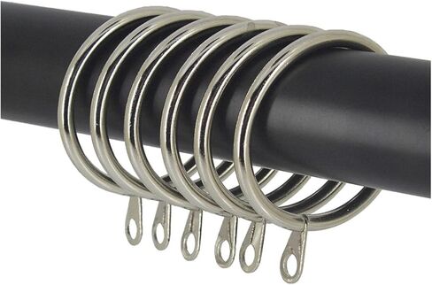 12/24pcs Metal Hanging Hooks Home Curtain Rings Curtain Rod Hook Decoration Parts for 25 to 37 Mm Curtain Rods(Black 24pcs) in Saudi Arabia