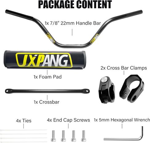 7/8" 22mm Dirt Bike Handlebars, High/Mid/Low Rise, CNC 6061-T6 Aluminum w/Foam Pad, Universal for Pit Dirt Bike ATV Quad Motocross Mini Bike CRF YZF KXF KLX (Black, High Rise Handlebar) in Saudi Arabia