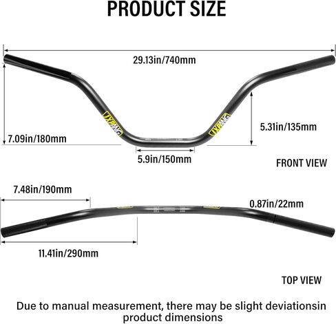 7/8" 22mm Dirt Bike Handlebars, High/Mid/Low Rise, CNC 6061-T6 Aluminum w/Foam Pad, Universal for Pit Dirt Bike ATV Quad Motocross Mini Bike CRF YZF KXF KLX (Black, High Rise Handlebar) in Saudi Arabia