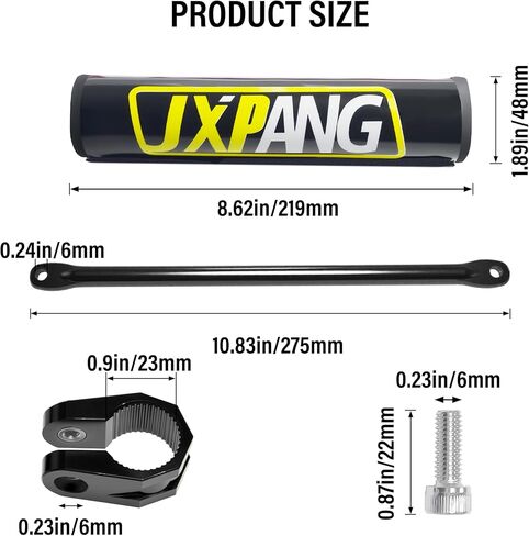 7/8" 22mm Dirt Bike Handlebars, High/Mid/Low Rise, CNC 6061-T6 Aluminum w/Foam Pad, Universal for Pit Dirt Bike ATV Quad Motocross Mini Bike CRF YZF KXF KLX (Black, High Rise Handlebar) in Saudi Arabia