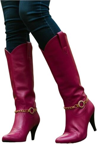 TrendyFashionJewelry Women Western Boot Chain Gold Metal Bling Bracelet Shoe Anklet High Heel Circle Ring Charm Handmade In USA BC160 in Saudi Arabia