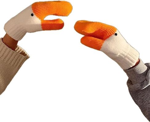 Winter Goose Gloves, Funny Novelty Animal Gloves with Thermal Soft Lining, Cute Goose Mittens Gift for Girl Friend Women in Saudi Arabia