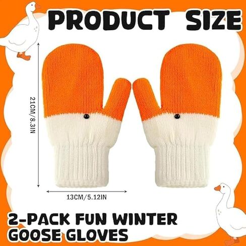 Winter Goose Gloves, Funny Novelty Animal Gloves with Thermal Soft Lining, Cute Goose Mittens Gift for Girl Friend Women in Saudi Arabia