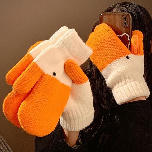 Winter Goose Gloves, Funny Novelty Animal Gloves with Thermal Soft Lining, Cute Goose Mittens Gift for Girl Friend Women in Saudi Arabia