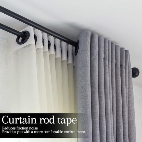 Curtain Glide Tape Curtain Rod Tape Glide Clear Shower Rod Cover Quiet Drapery Ring Tapes for Smooth Sliding Noise Reduction, 1IN*16FT in Saudi Arabia