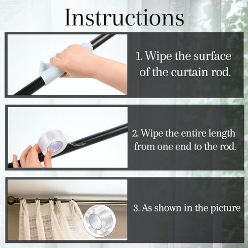 Curtain Glide Tape Curtain Rod Tape Glide Clear Shower Rod Cover Quiet Drapery Ring Tapes for Smooth Sliding Noise Reduction, 1IN*16FT in Saudi Arabia