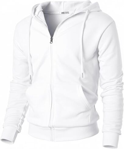 Ohoo Mens Slim Fit Waffle Knit Cotton 100% Zip Up Hoodies Lightweight Casual Long Sleeve with Kanga Pocket in Saudi Arabia