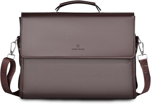 FANDARE Laptop Briefcase Men Notebook Case PU Leather Document Case Cross-Body Shoulder Messenger Bag 12.9 inch Laptop Handbag Work Travel Business School Professional Waterproof Bag Brown in Saudi Arabia