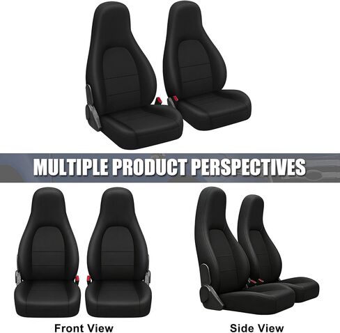 أغطية المقاعد الأمامية المخصصة من SAPUBK يمكن استبدالها لـ 1990-1997 Mazda MX-5 Miata، جلد فاخر للسائق والركاب مع وسادة غطاء مقعد مبطنة من الفوم الناعم المركب الخلفي in Saudi Arabia