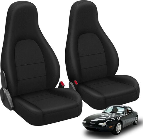 أغطية المقاعد الأمامية المخصصة من SAPUBK يمكن استبدالها لـ 1990-1997 Mazda MX-5 Miata، جلد فاخر للسائق والركاب مع وسادة غطاء مقعد مبطنة من الفوم الناعم المركب الخلفي in Saudi Arabia
