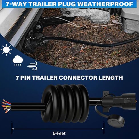 سلك مقطورة 6 أقدام للخدمة الشاقة 7 اتجاهات من النحاس النقي 7 قابس مقطورة سلك مضمن 72 بوصة 7 دبوس أسلاك مقطورة شفرة مزدوجة مصبوبة 7 دبوس قابس دائري لعربة Rvs in Kuwait