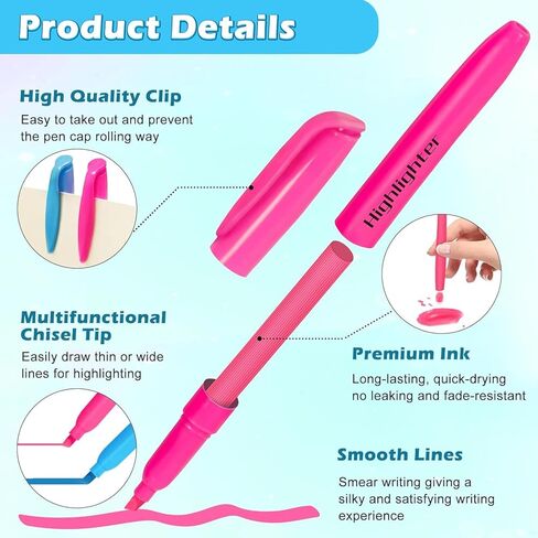 مجموعة من 30 قلم تحديد من جومليز في 6 ألوان متنوعة، مشرقة مع أطراف إزميل ناعمة، لا تنزف، مثالية لمستلزمات المكتب والمدرسة in Saudi Arabia