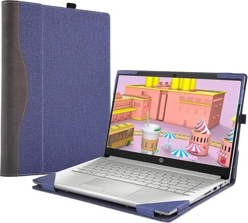 غطاء حقيبة الكمبيوتر المحمول لجهاز HP Laptop 14s-cr 14s-cf 14-fq 14z-fq 14s-fr 14 بوصة [لا يناسب الطرز الأخرى] حقيبة كمبيوتر محمولة قابلة للفصل واقية من جلد البولي يوريثان مع حامل قلم (نبيذ أحمر) in Kuwait