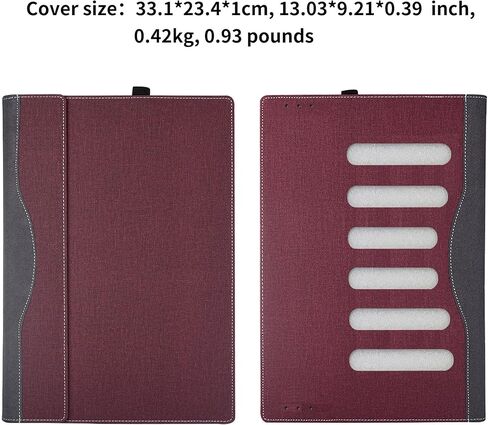 غطاء حقيبة الكمبيوتر المحمول لجهاز HP Laptop 14s-cr 14s-cf 14-fq 14z-fq 14s-fr 14 بوصة [لا يناسب الطرز الأخرى] حقيبة كمبيوتر محمولة قابلة للفصل واقية من جلد البولي يوريثان مع حامل قلم (نبيذ أحمر) in Kuwait